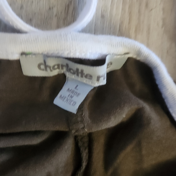 Charlotte Russe Black Bodysuit with White Stripes - Picture 2 of 4